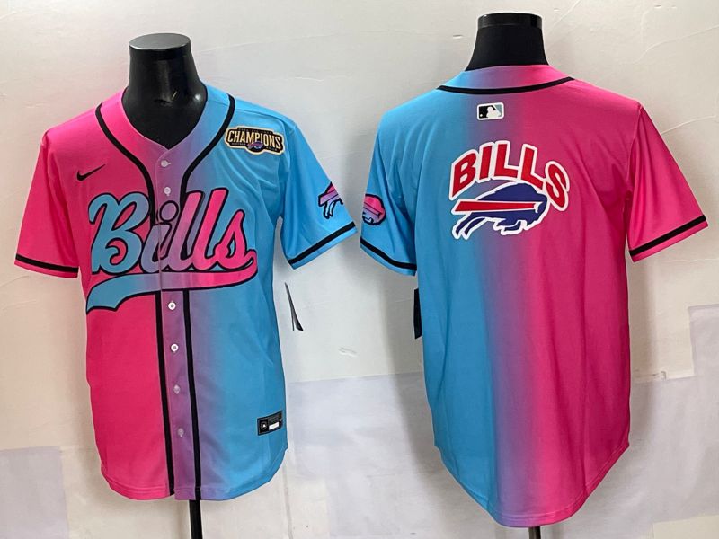 Men 2025 Buffalo Bills Blank Blue pink Nike Limited NFL Jersey 006->buffalo bills->NFL Jersey